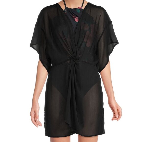 Time and Tru Women's and Women's Plus Twist Front Dress Cover Up - Picture 9 of 10